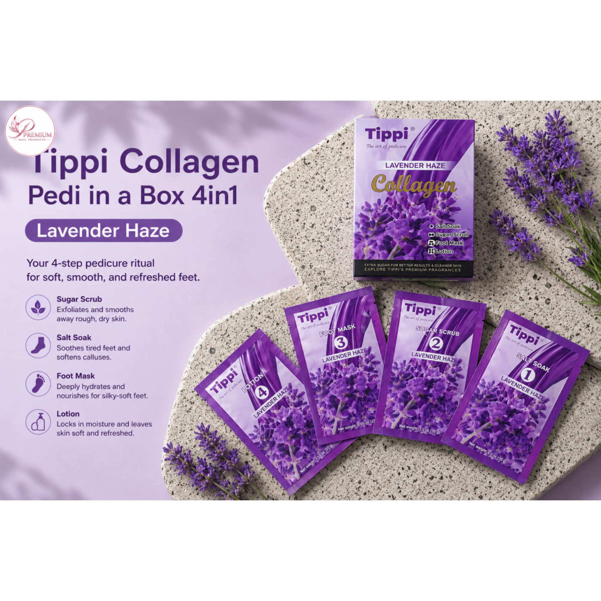 Tippi Collagen Pedi in a Box 4in1 - Lavender Haze