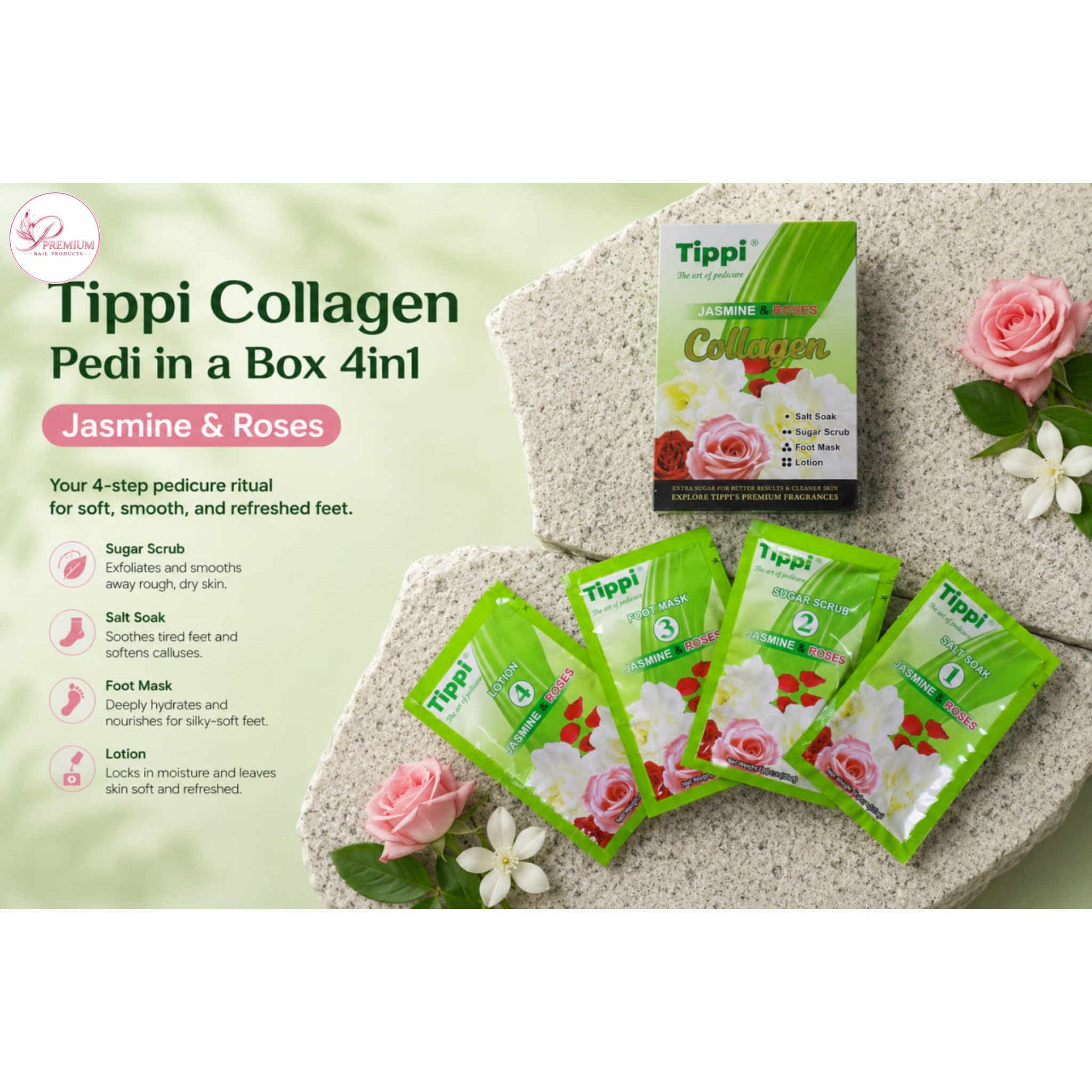Tippi Collagen Pedi in a Box 4in1 - Jasmine & Rose
