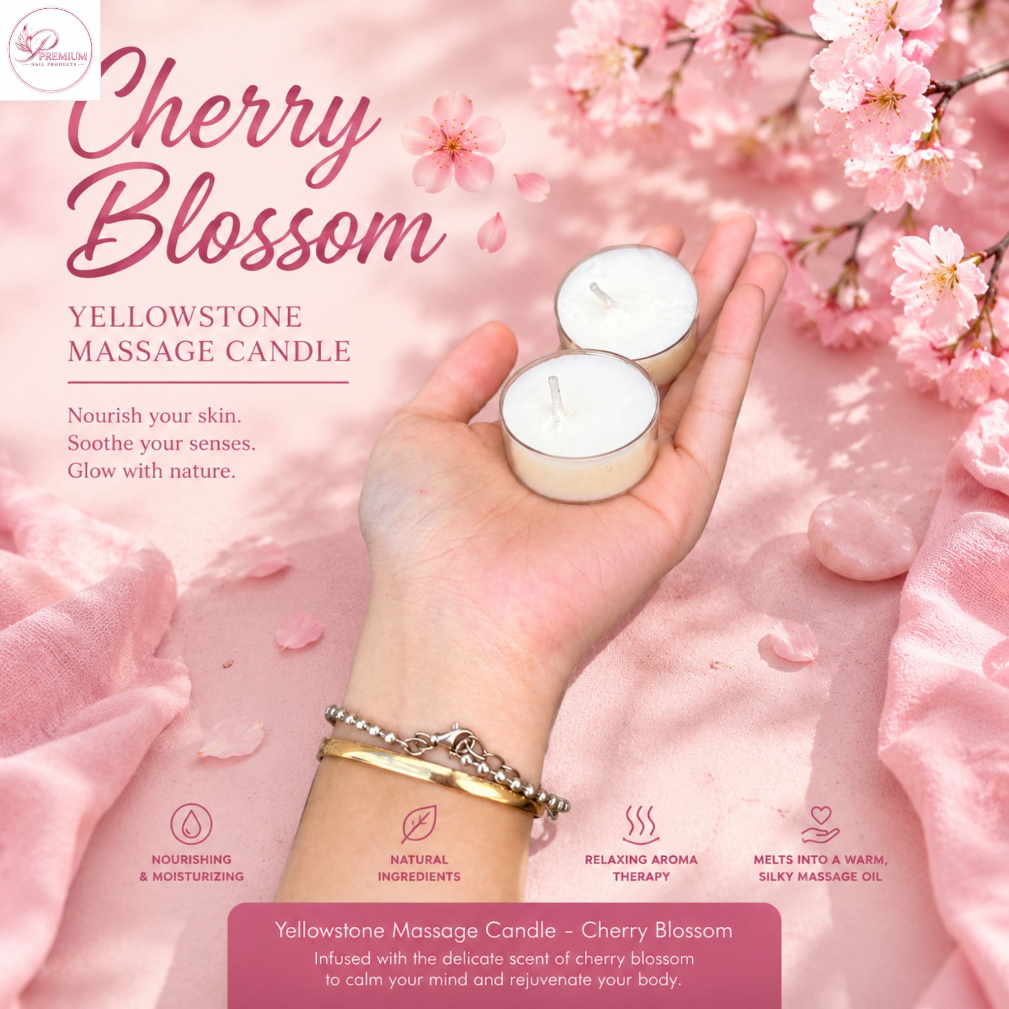 Yellowstone Massage Candle - Cherry Blossom