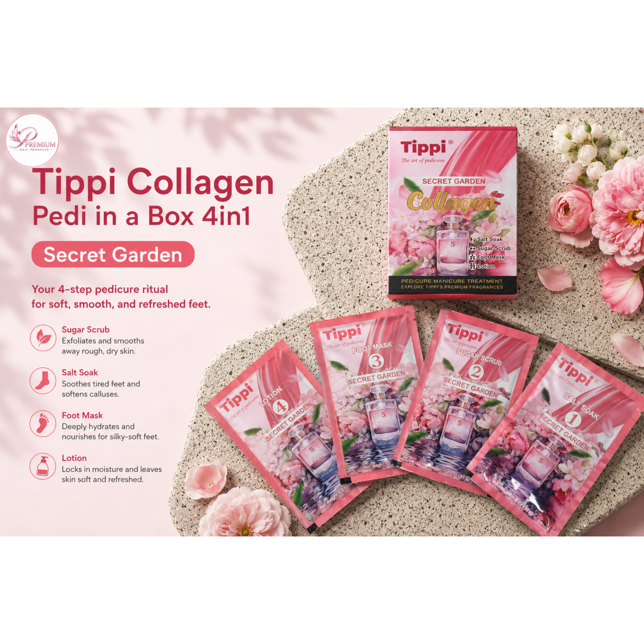Tippi Collagen Pedi in a Box 4in1 - Secret Garden