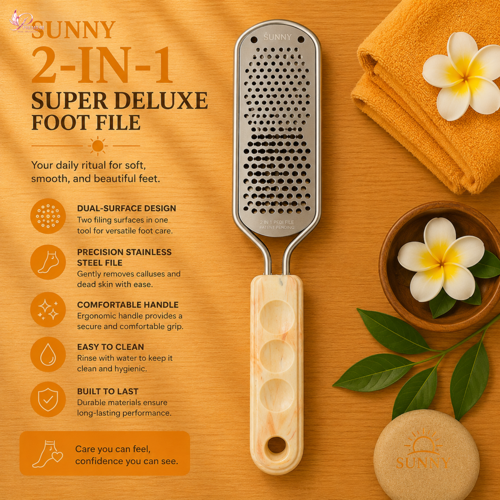 Sunny 2-IN-1 Super Deluxe Foot File - Buy 5 Free 1