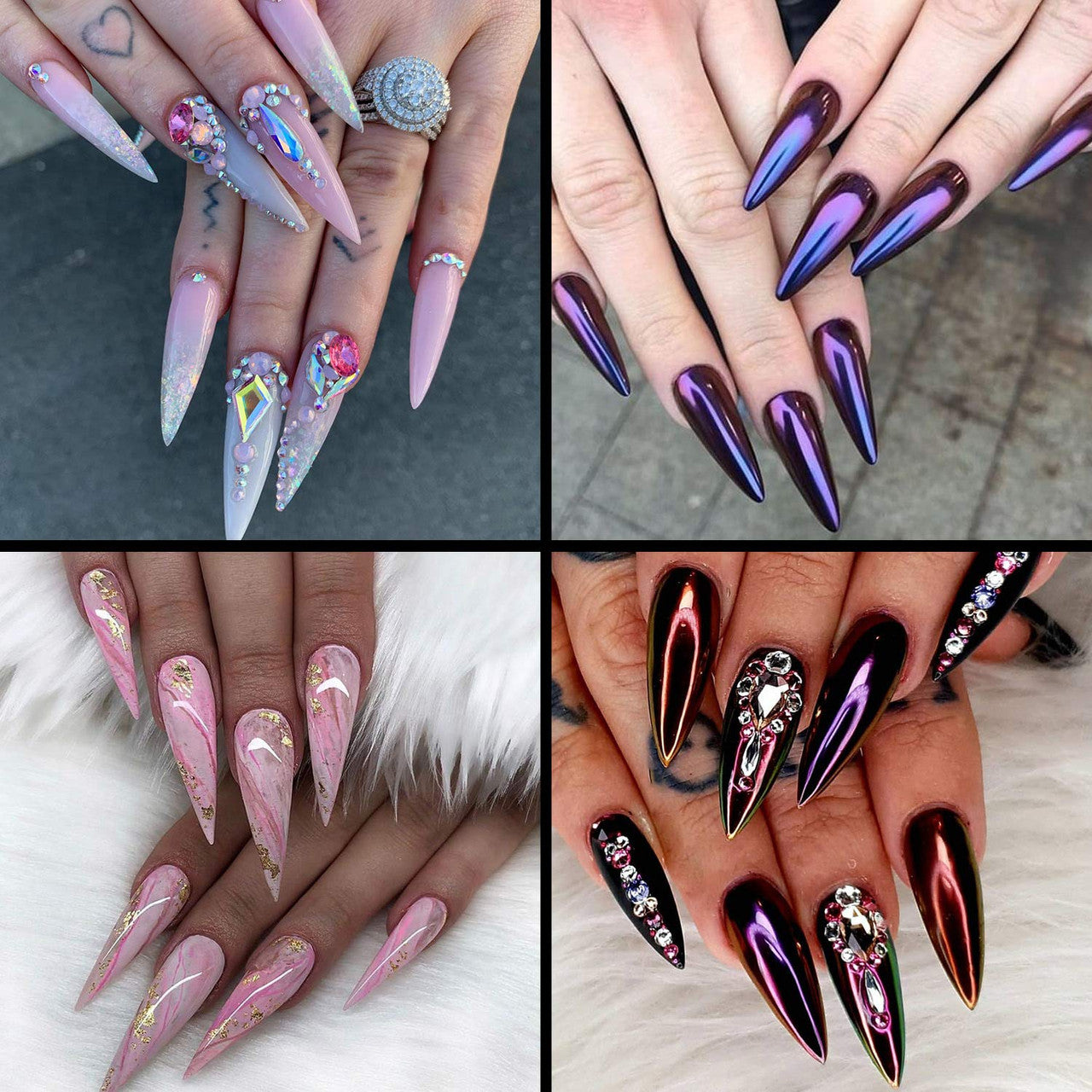 Stiletto Nail Tips Natural 10 Sizes ( Bag of 500pcs )
