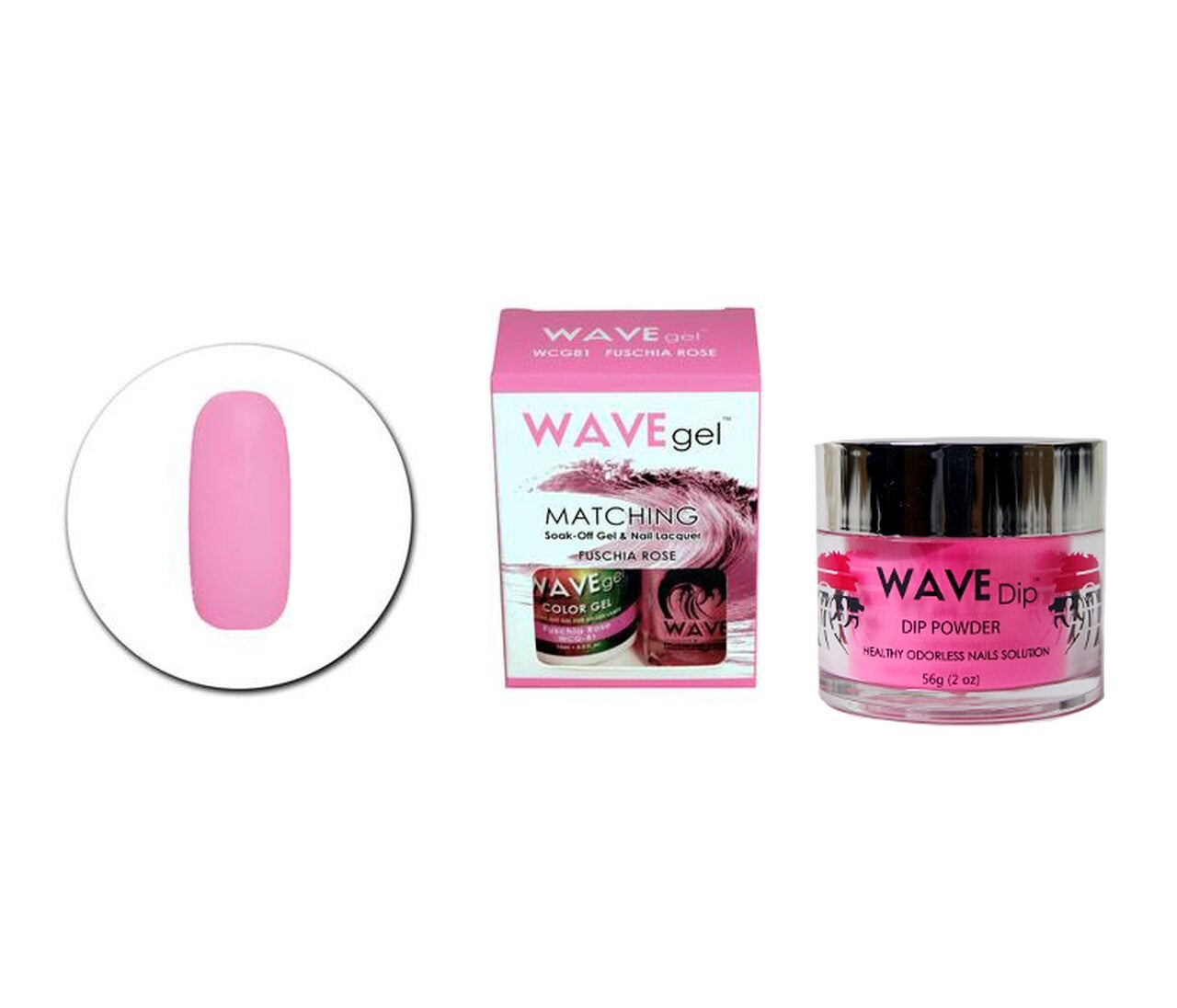 WAVEGEL 3IN1 MATCHING (GEL+LACQUER+DIP) - #81(WCG81) FUSCHIA ROSE