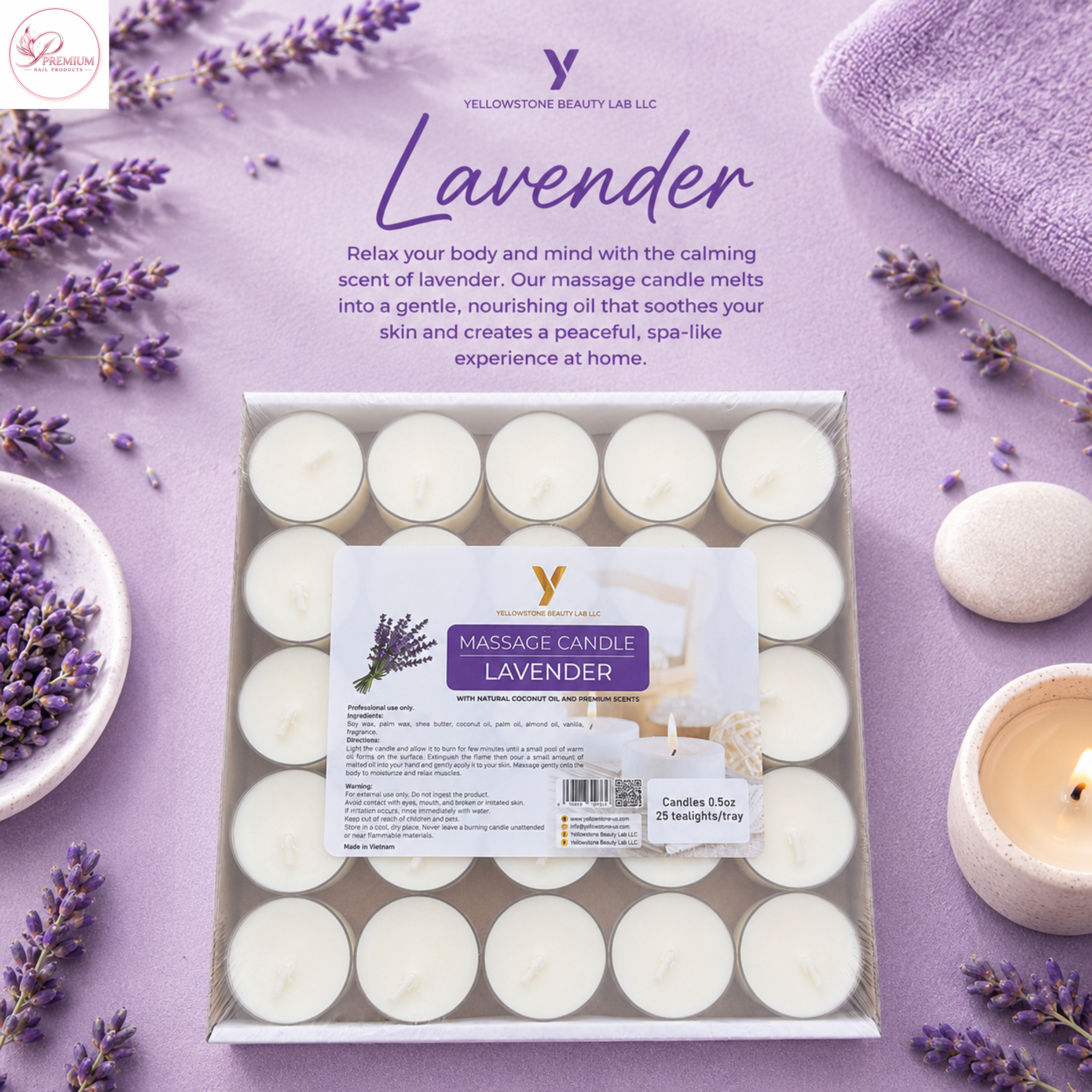 Yellowstone Massage Candle - Lavender