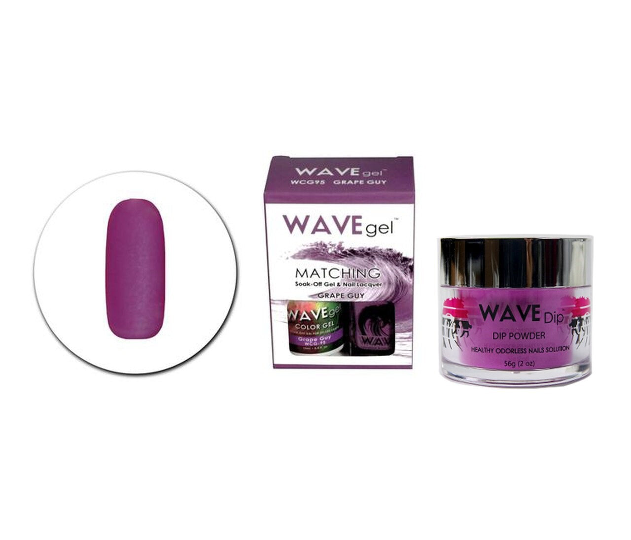 WAVEGEL 3IN1 MATCHING (GEL+LACQUER+DIP) - #95(WCG95) GRAPE GUY