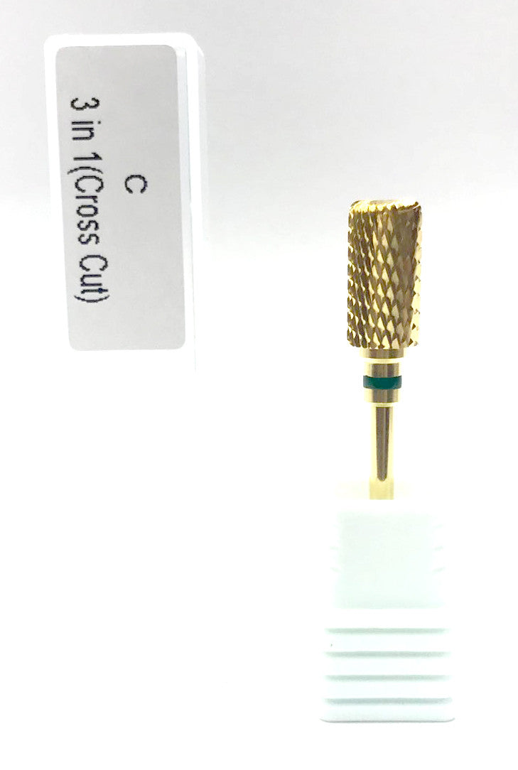 3/32 3in1 Carbide Bit Cross Cut - Coarse - Gold