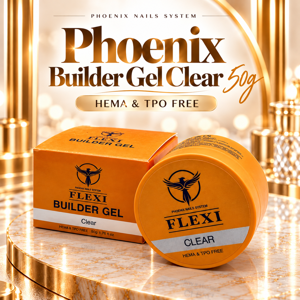 Phoenix Builder Gel HEMA TPO FREE Clear 50G