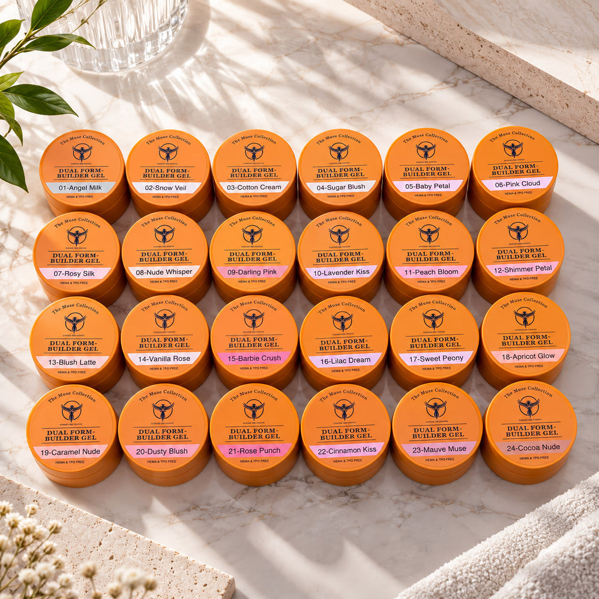 Phoenix 2-in-1 Dual Form Builder Gel – 24-Color Collection + FREE Phoenix Flexi Top, Base & Bonder