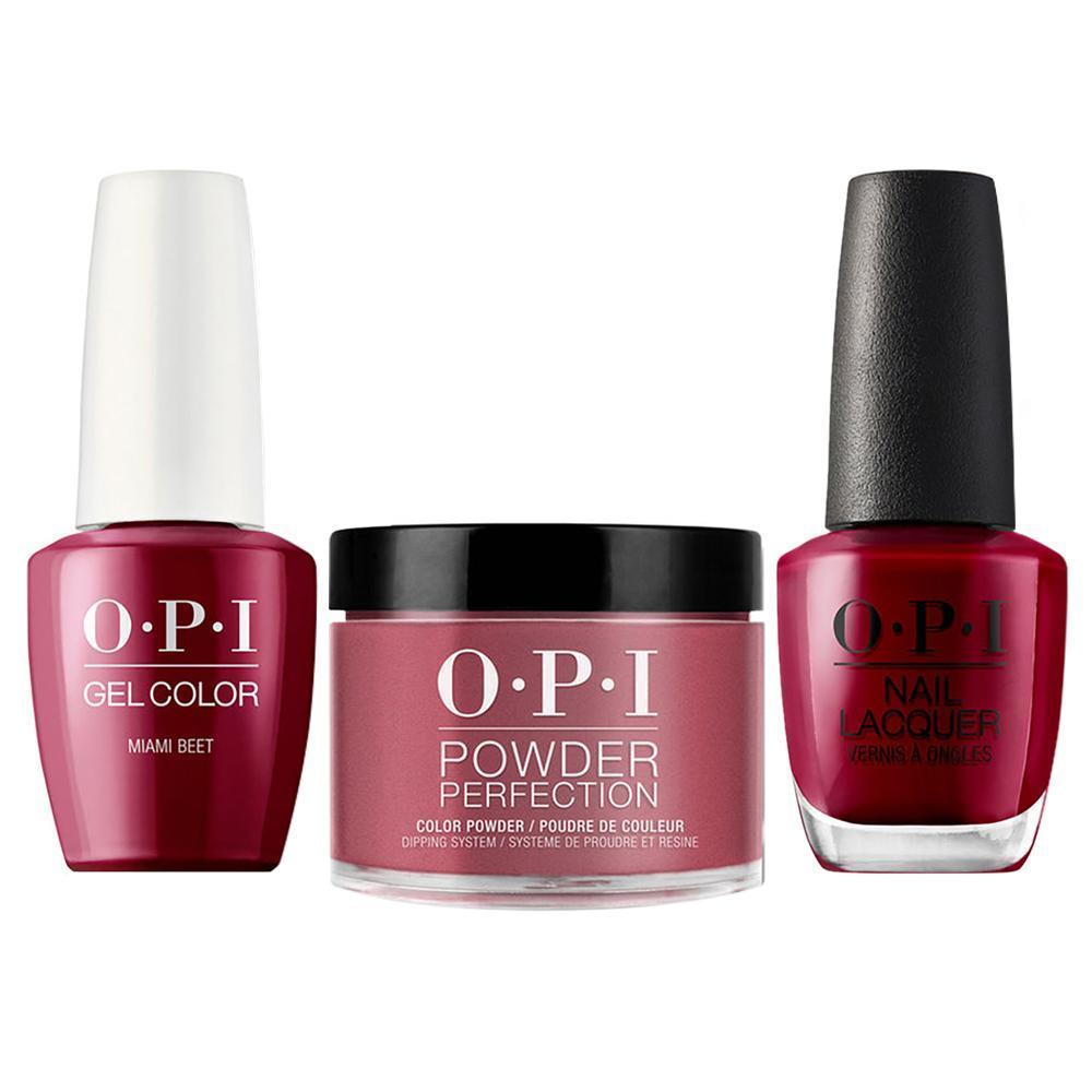 OPI 3 in 1 - B78 Miami Beet - Dip, Gel & Lacquer Matching