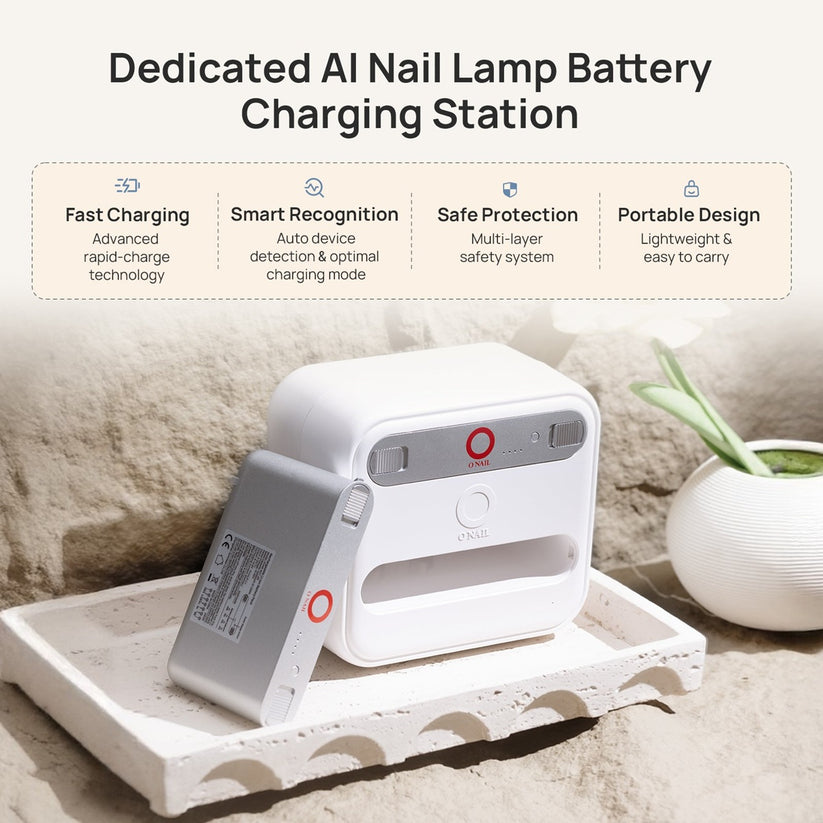 Batteries for ONAIL AI Nail Lamp (2 Battery + Charge Station) - White