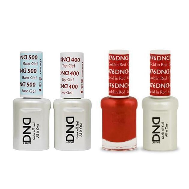 DND - Gel & Lacquer Combo - Gold in Red - #476