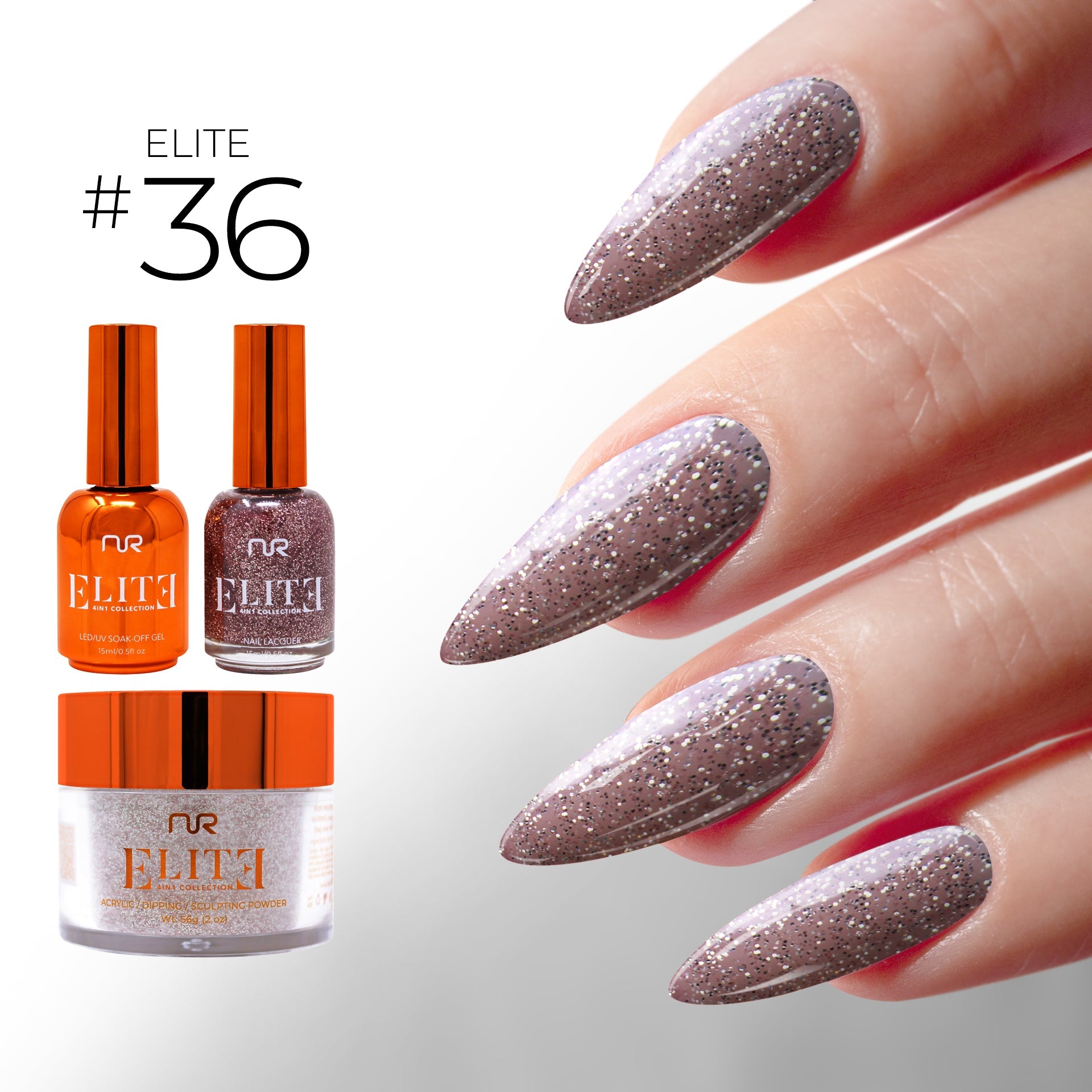 Elite 4 in 1 #036 Rose Gold Glitter