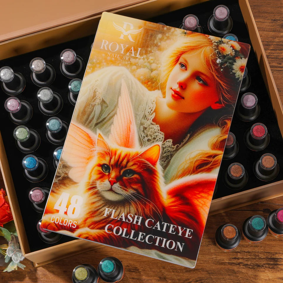 ROYAL FLASH CAT EYE COLLECTION 48 COLORS + FREE 1 CHROME POWDER