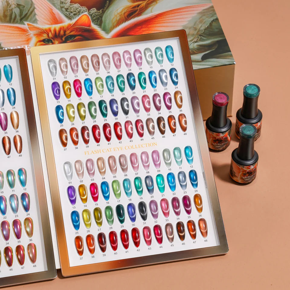 ROYAL FLASH CAT EYE COLLECTION 48 COLORS + FREE 1 CHROME POWDER