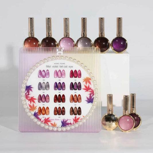Hang Cateye Mist Violet Fall Collection 12 Colors (259 - 270) - Free 1 Set Water Drop + 2 Magnet (Ring+French)