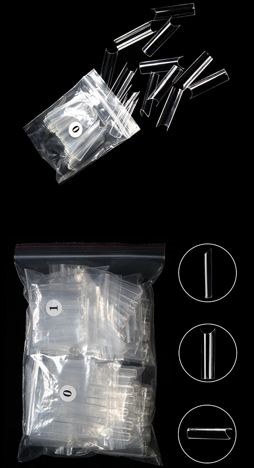 Extra Long Square Tips CLEAR ( Bag of 500pcs )