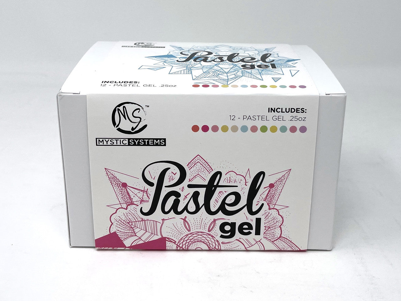 MS Pastel Gel 0.25oz ( Set of 12 Colors ) + Free Sample Tip