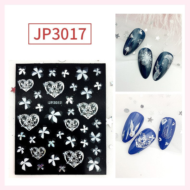 JP WHITE FLOWER STICKER