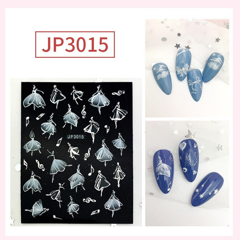 JP WHITE FLOWER STICKER