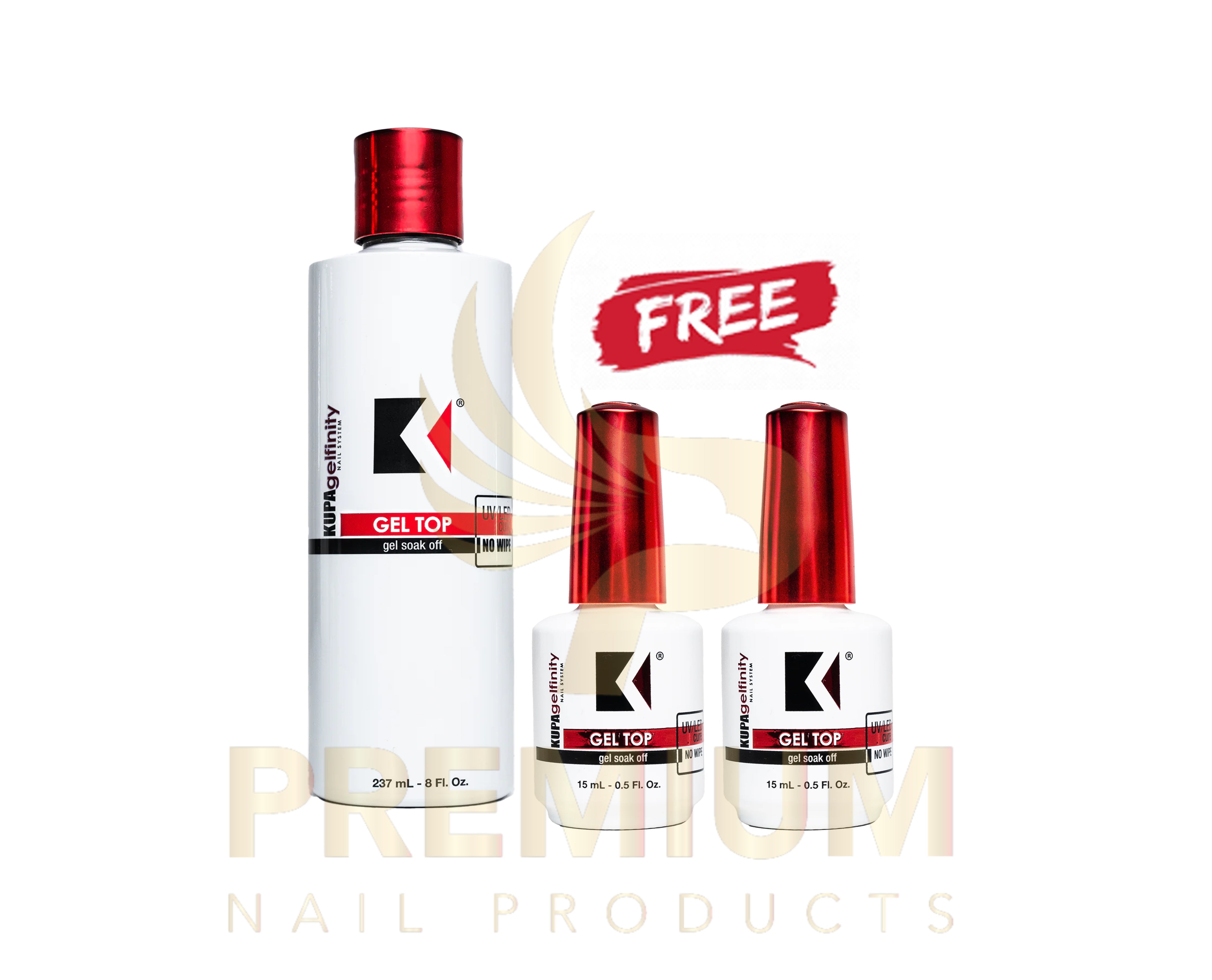 KuPa GelFinity Gel Top 8oz Refill + (Free 2 Small Bottle)