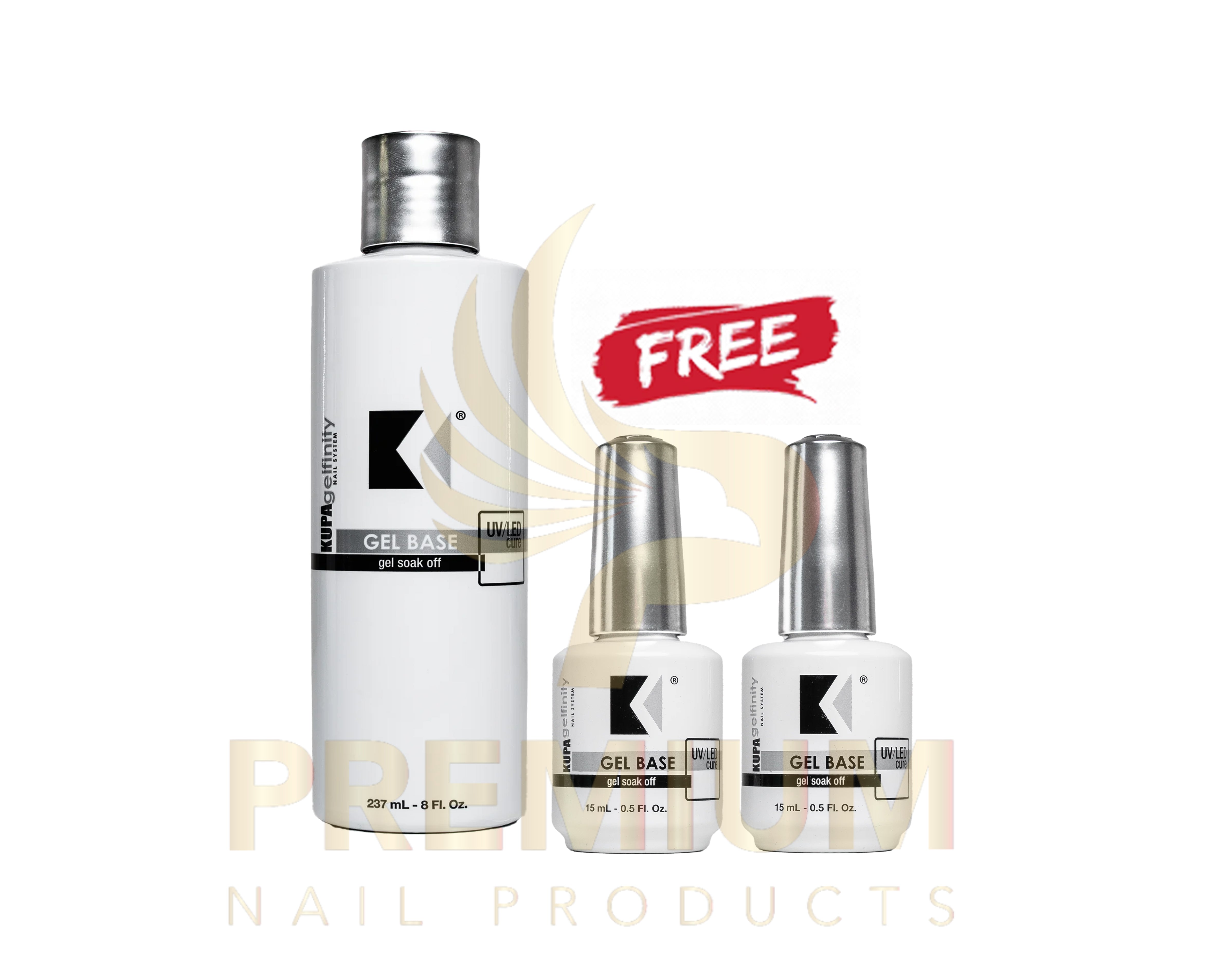 KuPa GelFinity Gel Base 8oz Refill + (Free 2 Small Bottle)