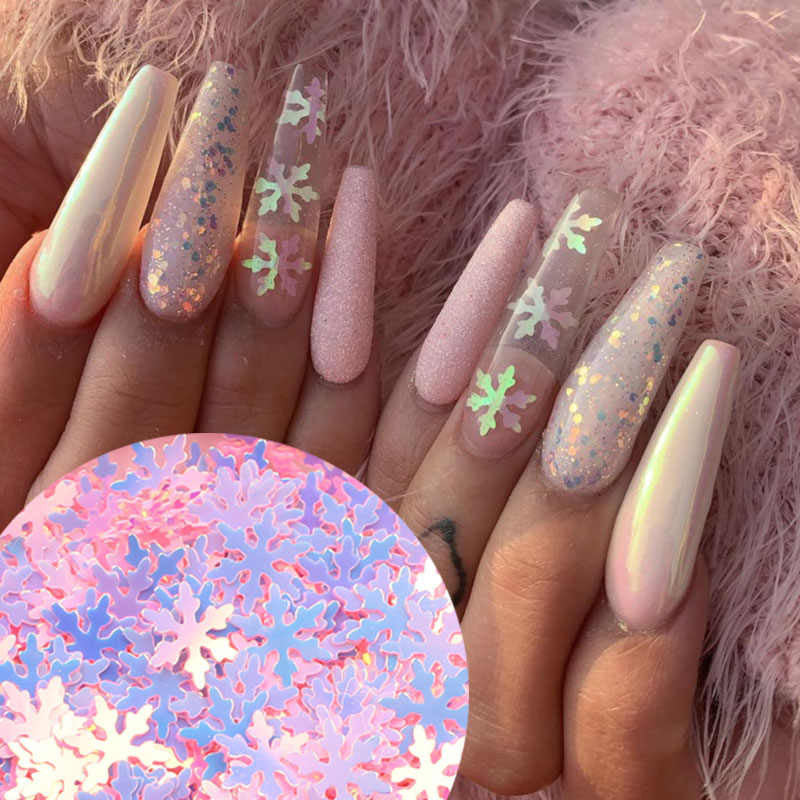 46# - Nail Sequin Snow (set of 6)