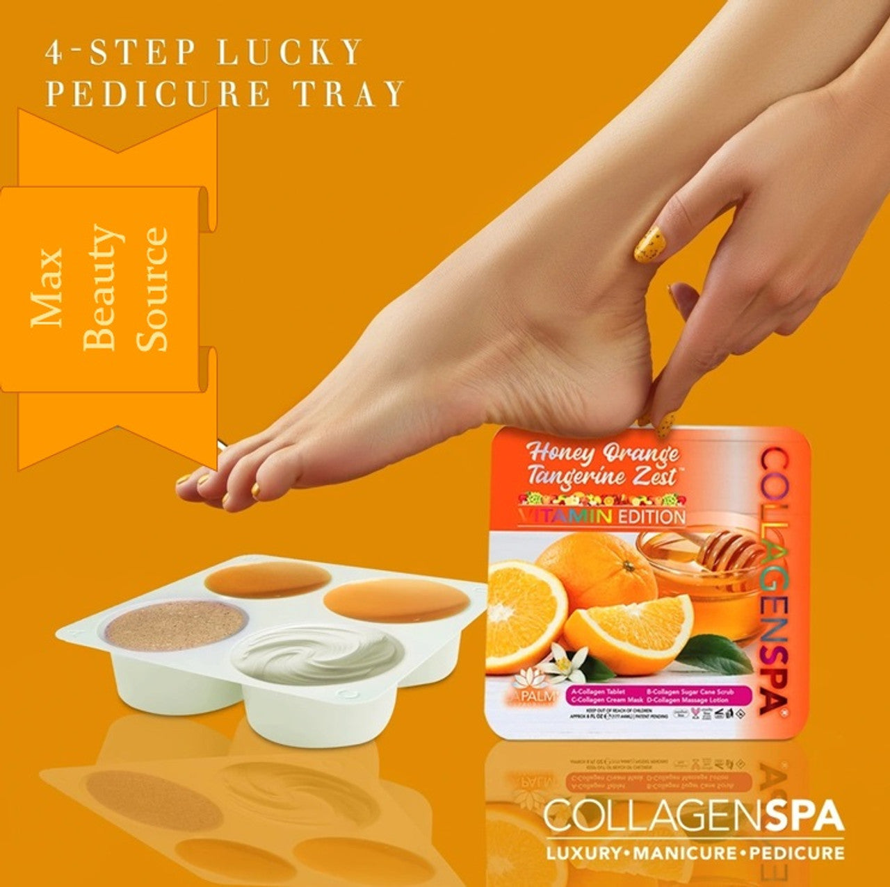 Lapalm Collagen Spa 4 Steps Pedi Tray - Orange Tangerine Zest