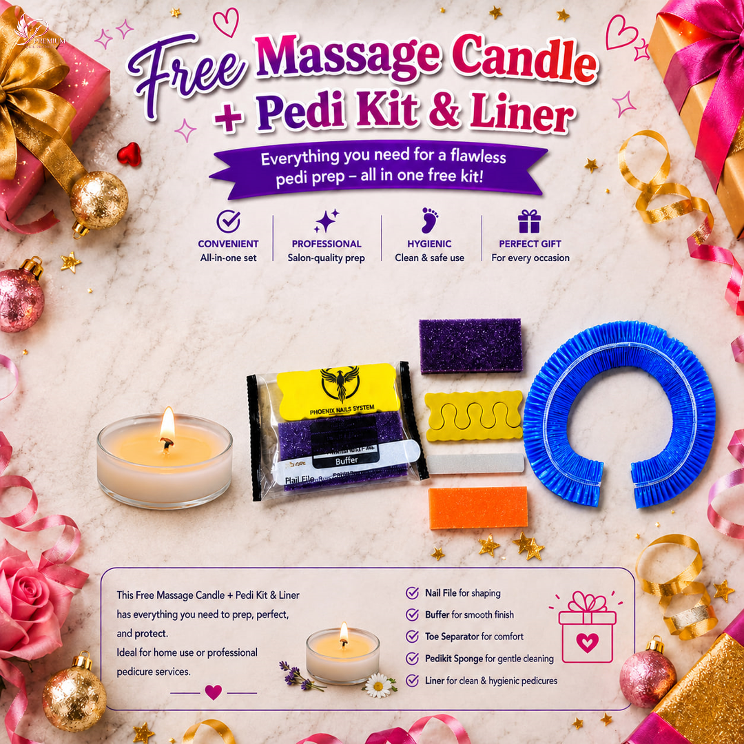 Phoenix Pedi Pain Relief With Epsom Salt 12 Step - 24pcs/Case - NEW VERSION - Free Massage Candle + Pedi Kit & Liner