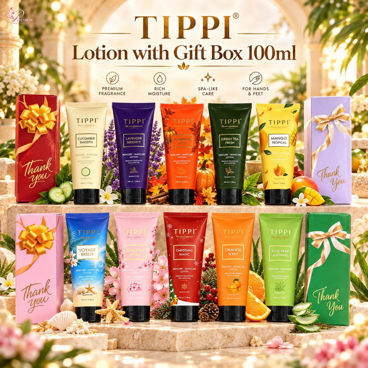 TIPPI Rich Moisture Lotion 100ml Case of 48pcs FREE Gift Box - BUY 3 GET 1 FREE