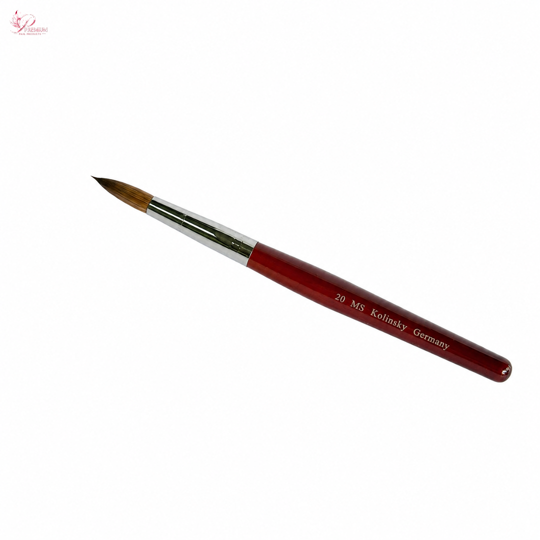 MS Kolinsky Germany Acetone Proof Red Wood Acrylic Brush No.20