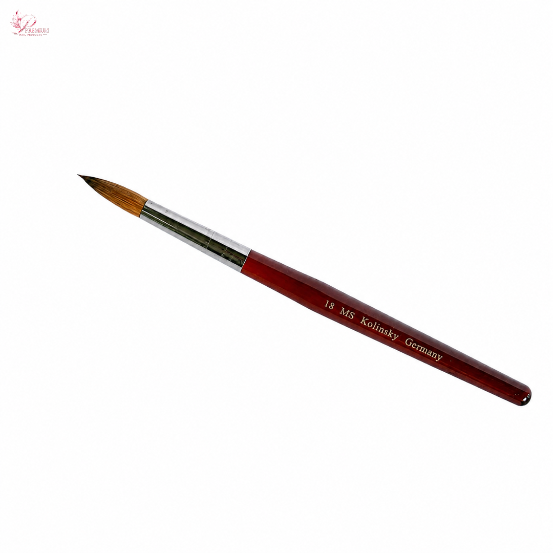 MS Kolinsky Germany Acetone Proof Red Wood Acrylic Brush No.18