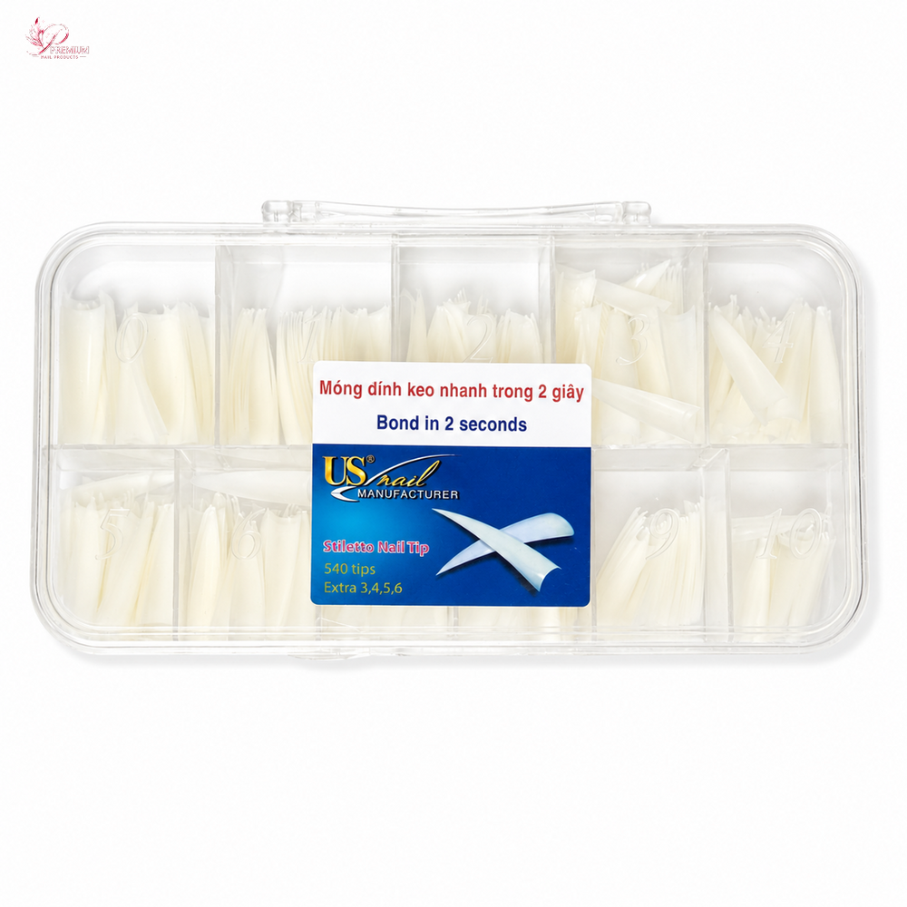 USN - Stiletto Natural Nail Tip 540/Box