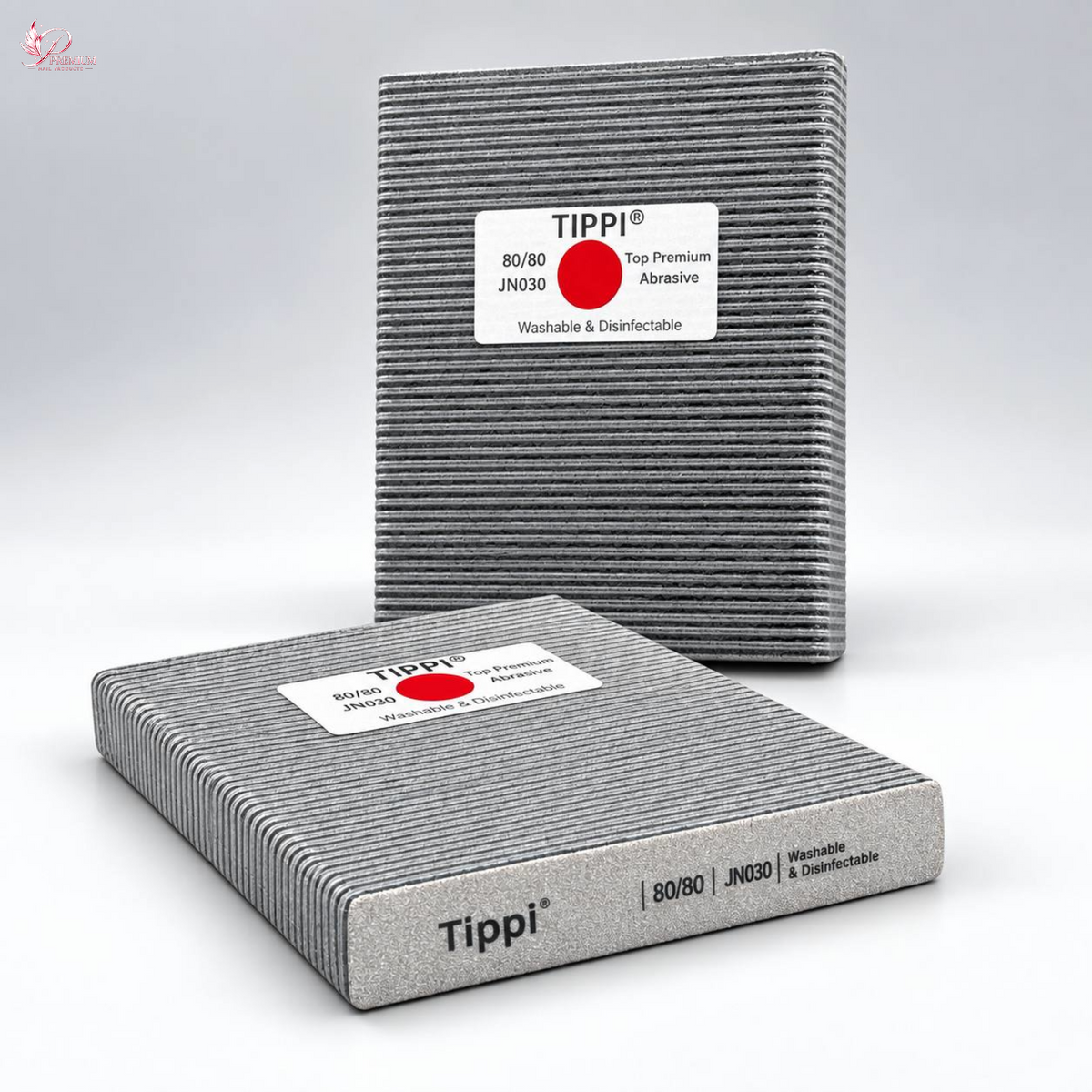 TIPPI TOP PREMIUM (JAPAN) NAIL FILE 80/80 -  WASHABLE & DISINFECTABLE PACK OF 50pcs