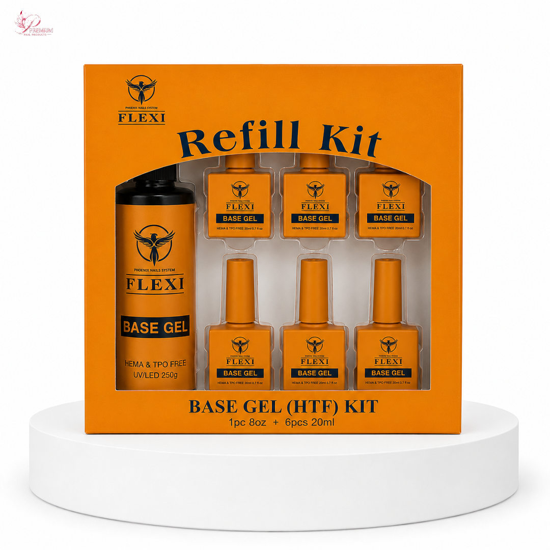 Phoenix - Flexi Gel Top Base HEMA TPO FREE (Super Base) - Kit 8oz Free 6 (0.7oz)