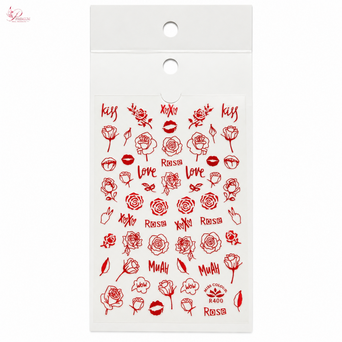 Valentine Nail Sticker: Red Color