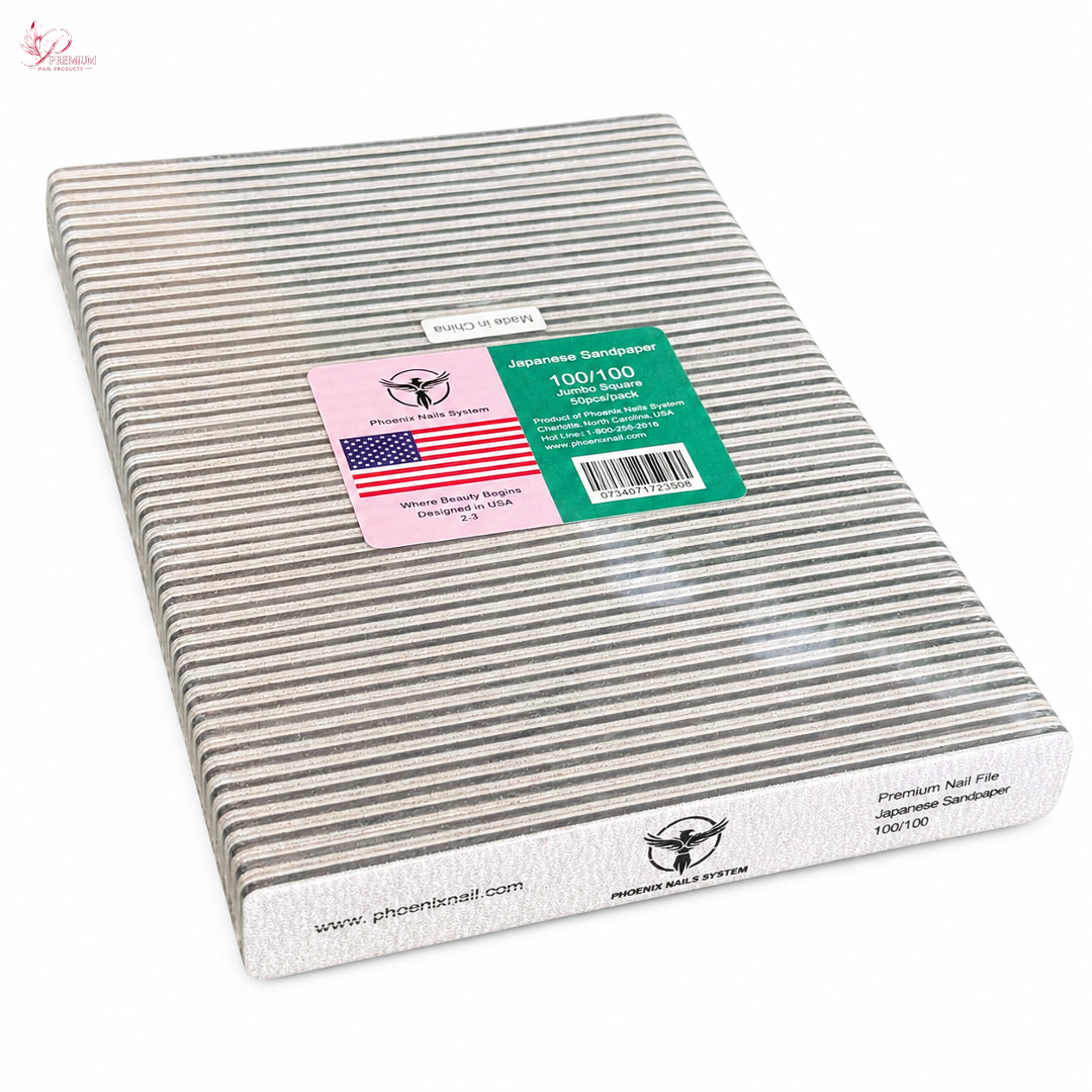 PHOENIX PREMIUM NAIL FILE - ZEBRE JUMBO FILE 100/100 USA 50pcs