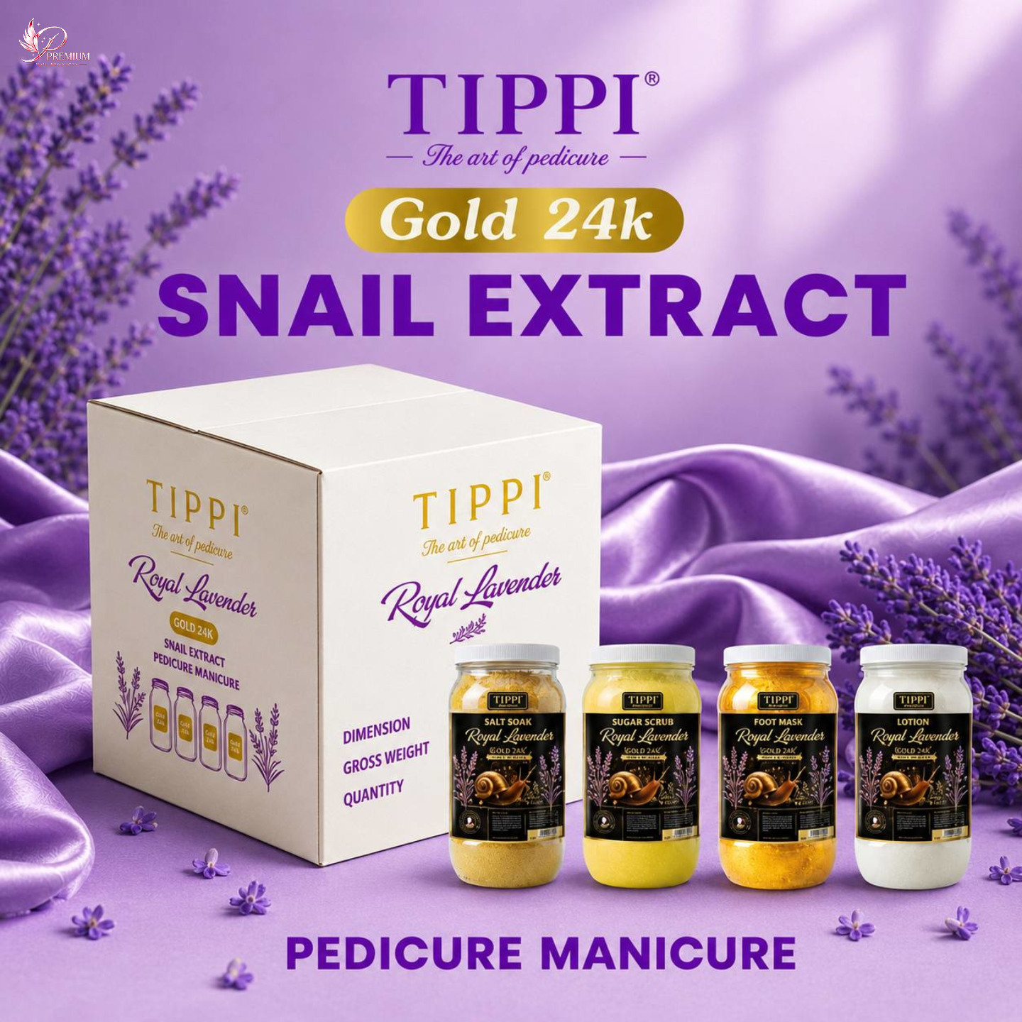 TIPPI Gold 24K Snail Extract 4-Step Pedicure | 1 Gallon Each