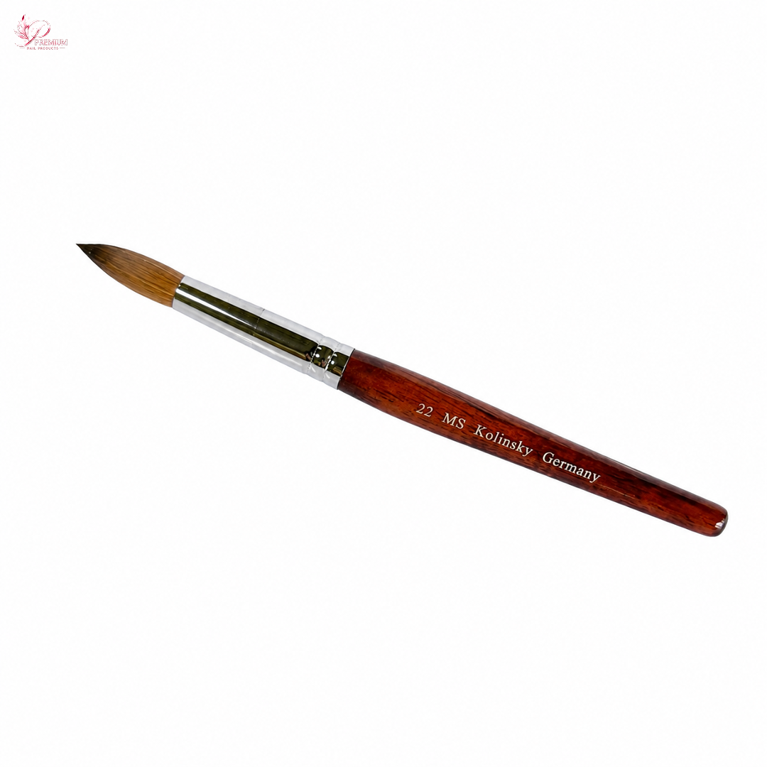 MS Kolinsky Germany Acetone Proof Red Wood Acrylic Brush No.22