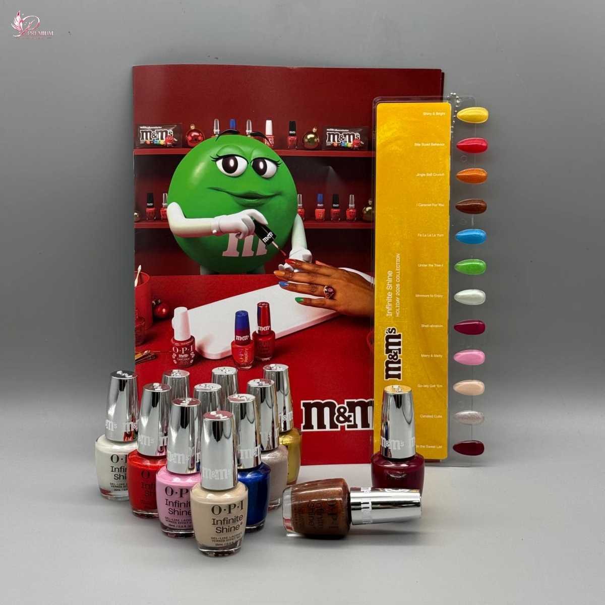 OPI Infinity Shine Sweeten Your Mani x M&M’s Holiday 2026, 12-Piece Display - INFINITE SHINE