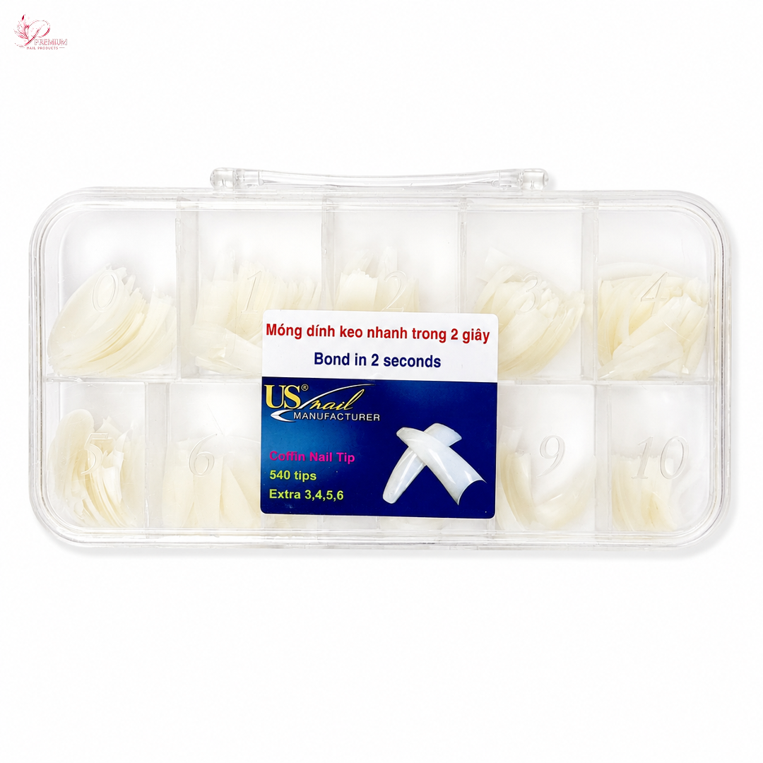 USN - Coffin Natural Nail Tips 540 /Box