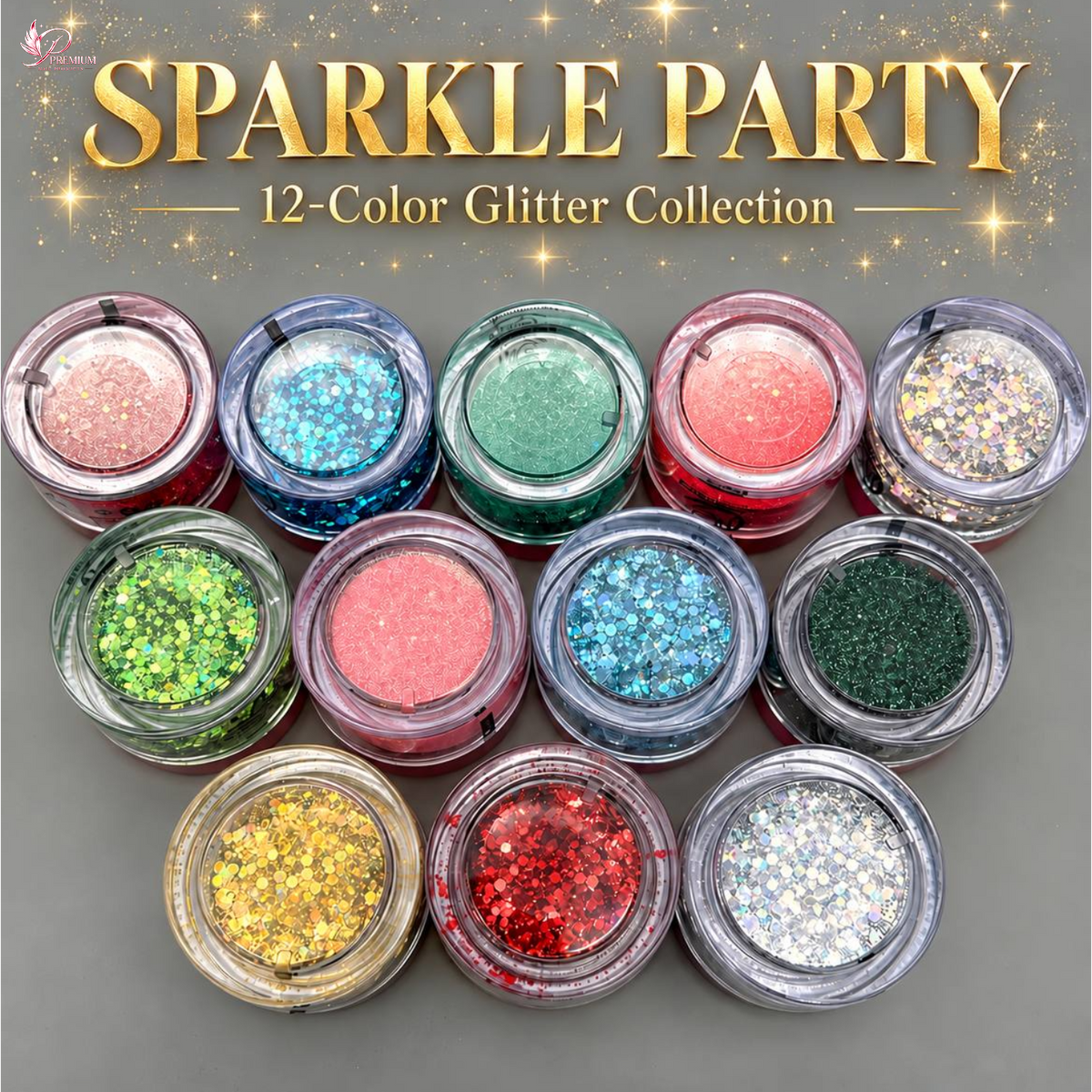 MS Sparkle Party 12 Color Glitter Collection - BUY 1 GET 1 SET ENCHANTED GLOW FREE