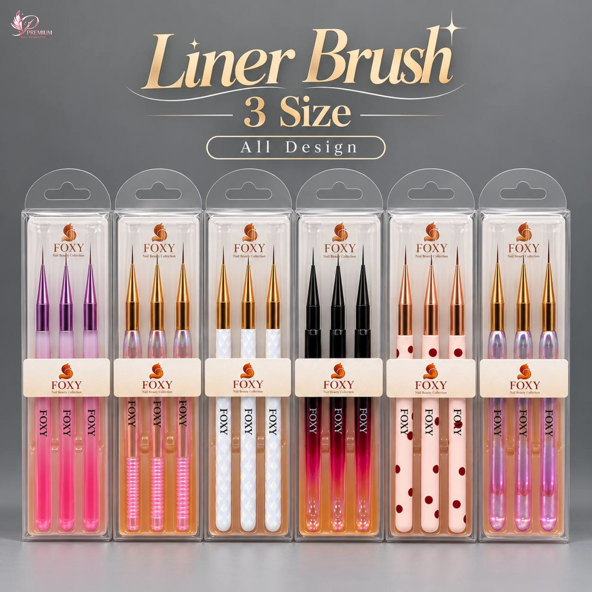 Foxy x Sunny Liner Brush 3 Size (Set of 3)