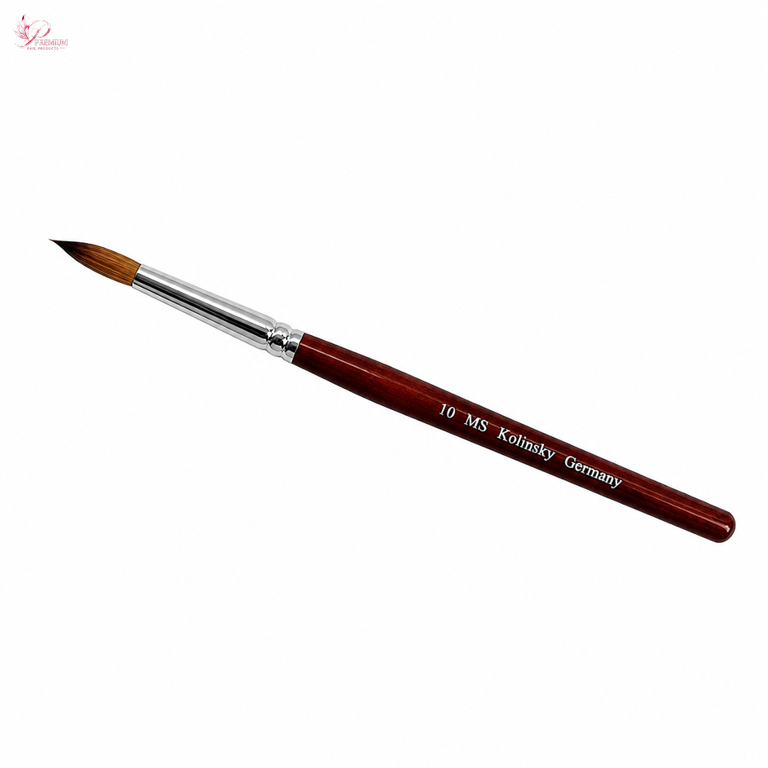 MS Kolinsky Germany Acetone Proof Red Wood Acrylic Brush No.10