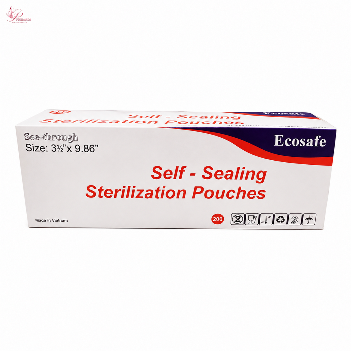 Ecosafe Sterilization Pouch 3.5'' x 9.86'' Box of 200pcs