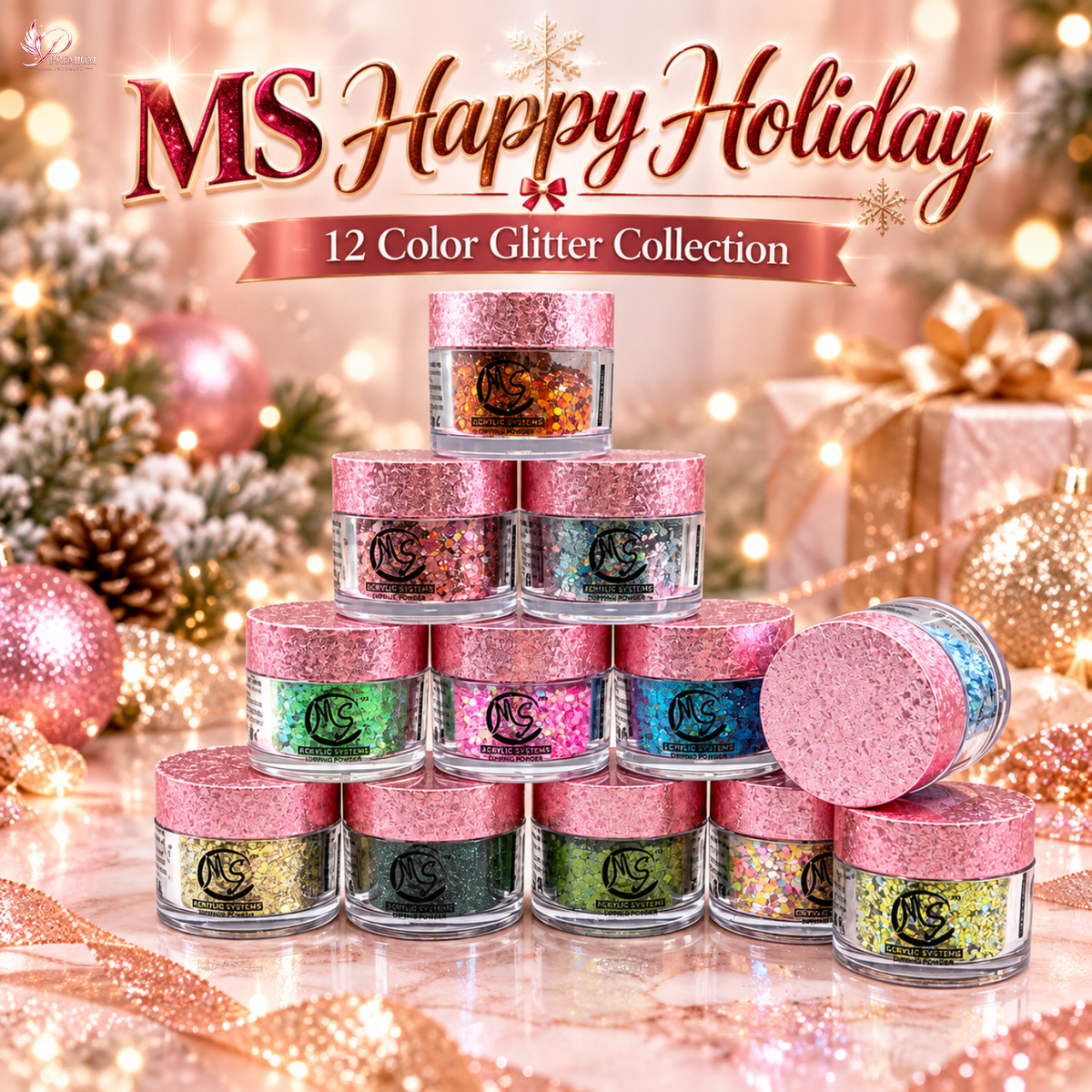 MS Happy Holiday 12 Color Glitter Collection - BUY 1 GET 1 SET PUMPKIN SPICE FREE