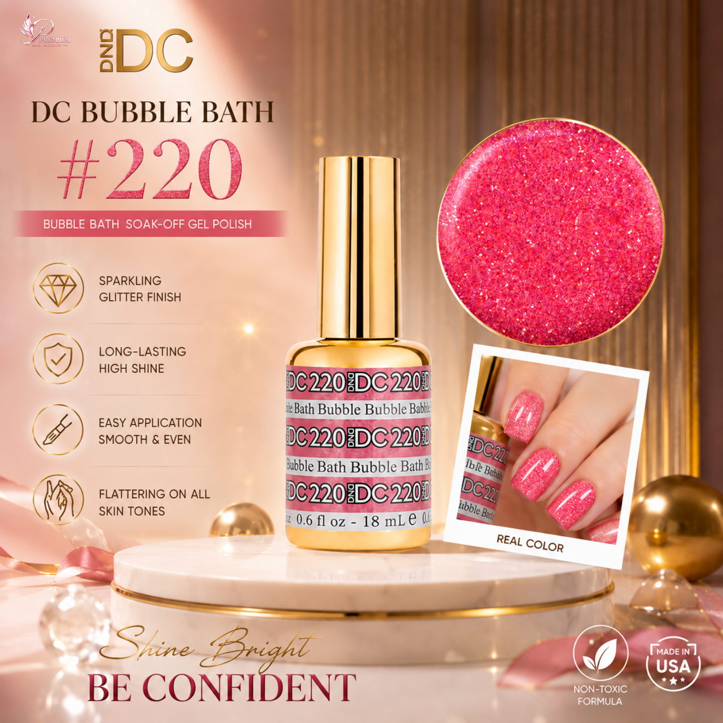 DND DC Gel Mermaid #220 Bubble Bath