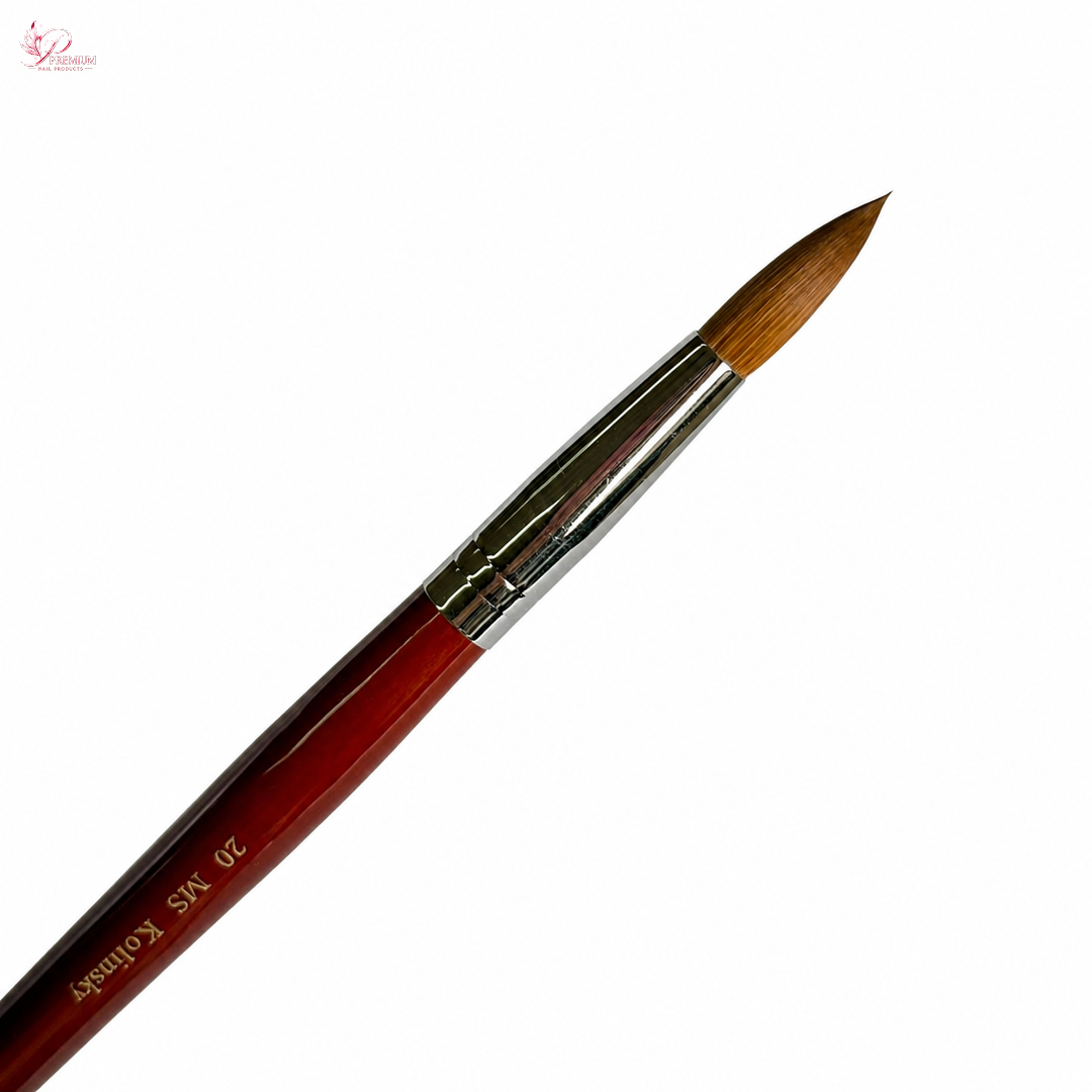 MS Kolinsky Germany Acetone Proof Red Wood Acrylic Brush No.20