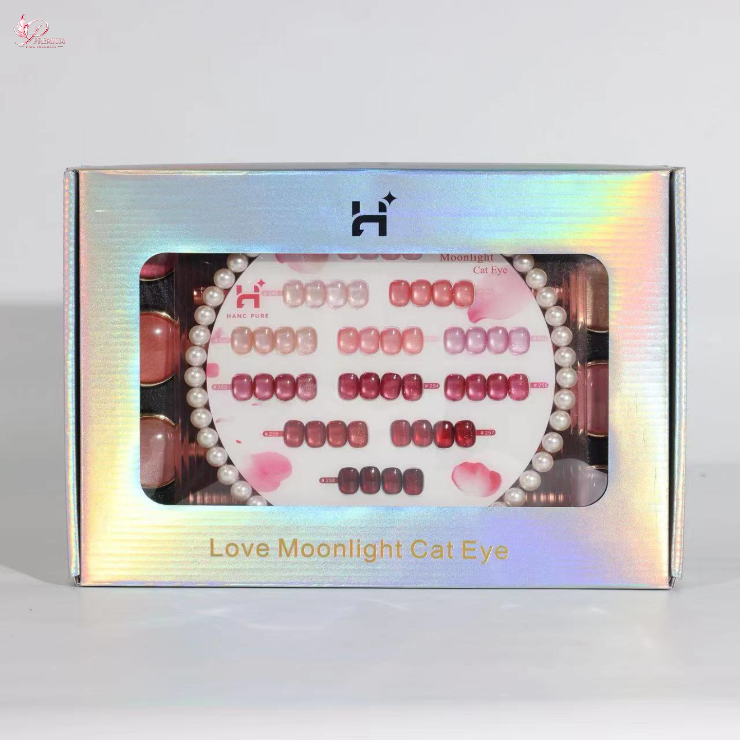 Hang Cateye Love Moonlight Collection 18ml - 12 Colors (247 - 258) - Free 1 Set Water Drop + 2 Magnet (Ring+French)
