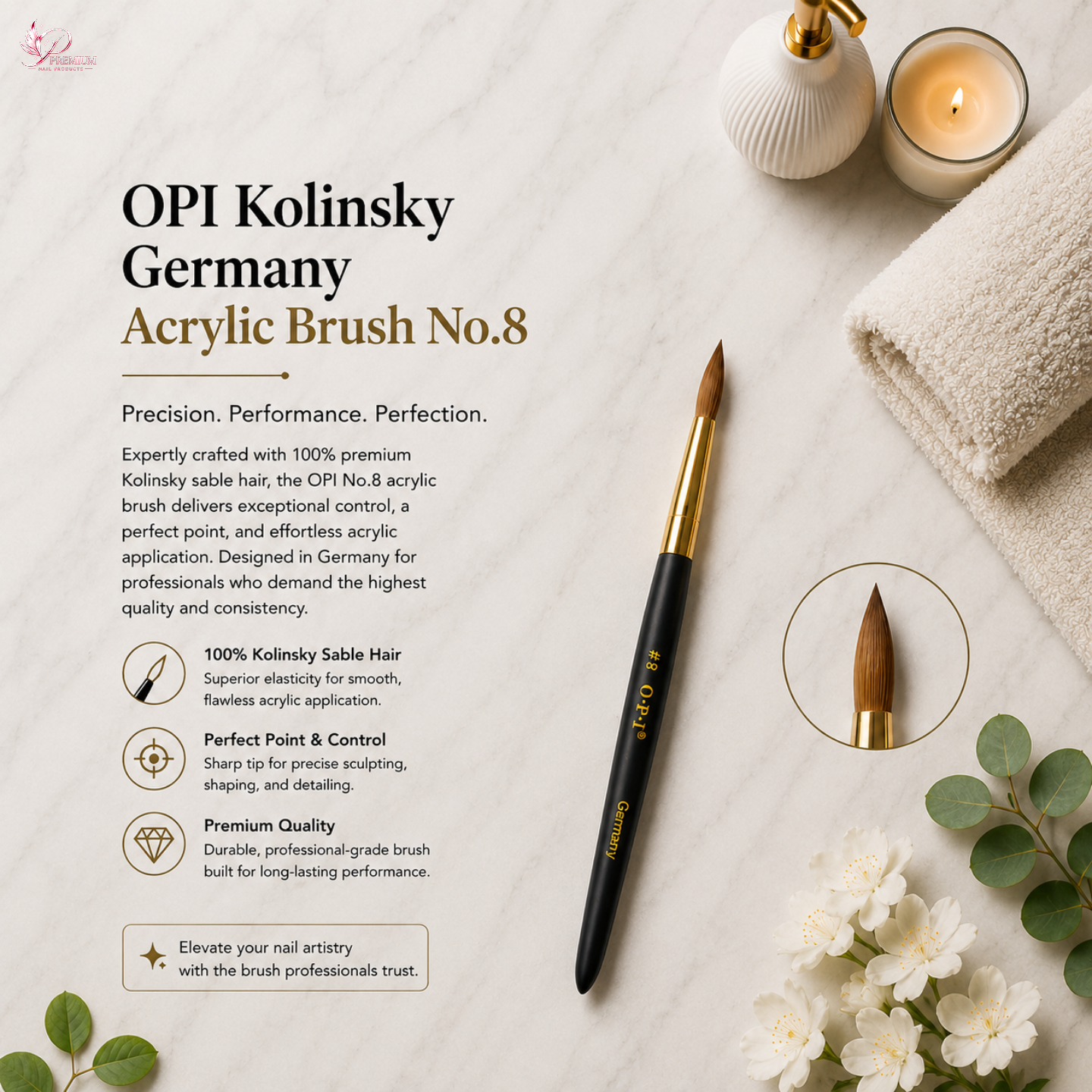 OPI Kolinsky Germany Acrylic Brush No.8