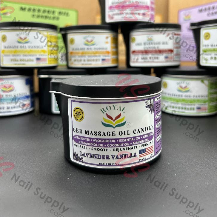 ROYAL CBD Massage Oil Candle 6oz - Lavender Vanilla